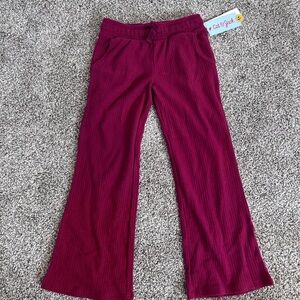 Cat & Jack Kids Maroon Ribbed Pants